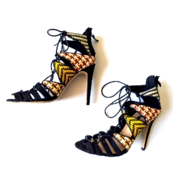Zara Basic Essential multicolored woven stiletto heel - Picture 1 of 8